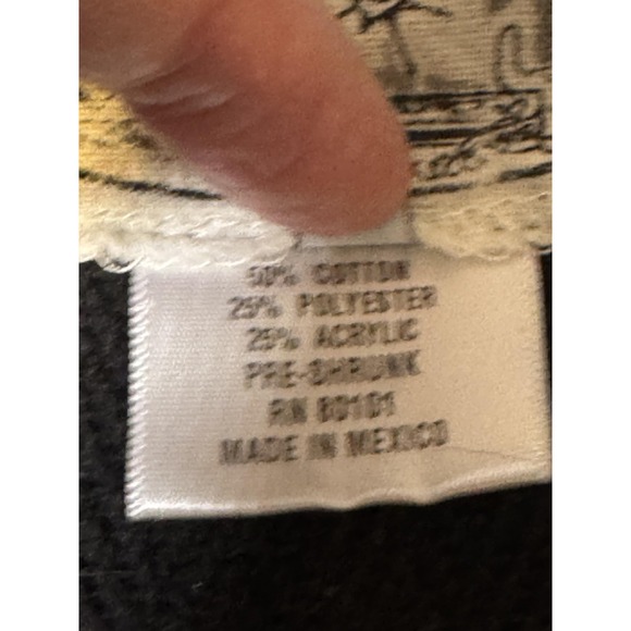 Senor Lopez Hoodie Mens Medium Black Baja Striped Pullover Drug Rug Mexico - Picture 4 of 10